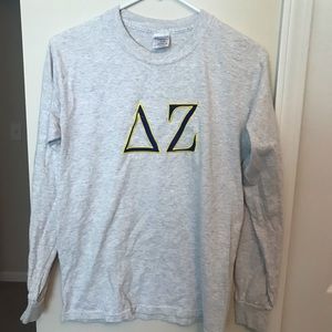 Long sleeve stitched letter shirt